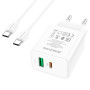 Сетевое зарядное устройство BOROFONE BA67A PD20W / QC3.0 cable Type-C to Type-C, White
