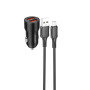 Автомобильное зарядное устройство BOROFONE BZ19B Wisdom 36W 2USB QC3.0 cable Micro-USB, Black