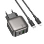 Сетевое зарядное устройство BOROFONE BAS55A PD30W / QC3.0 cable Type-C to Lightning, Black