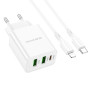 Сетевое зарядное устройство BOROFONE BA70A PD20W cable Type-C to Lightning 1m, White
