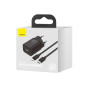 Сетевое зарядное устройство Baseus Super Si 1C 20W Cable Type-C / Lightning 1m, Black