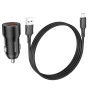 Автомобильное зарядное устройство BOROFONE BZ19B Wisdom 36W 2USB QC3.0 cable Micro-USB, Black