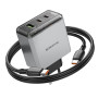 Сетевое зарядное устройство BOROFONE BN22 Lena PD65W / QC4.0 cable Type-C to Type-C. Metal Gray