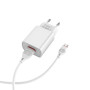 Сетевое зарядное устройство BOROFONE BA20A Sharp 10.5W cable Micro-USB 1m, White