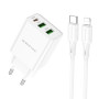 Сетевое зарядное устройство BOROFONE BA70A PD20W cable Type-C to Lightning 1m, White