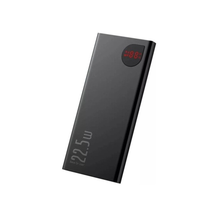 Внешний аккумулятор Power Bank Baseus Adaman Metal Digital Display QC3.0 22.5W 10000mAh, Black