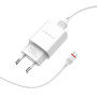 Сетевое зарядное устройство BOROFONE BA20A Sharp 10.5W cable Micro-USB 1m, White