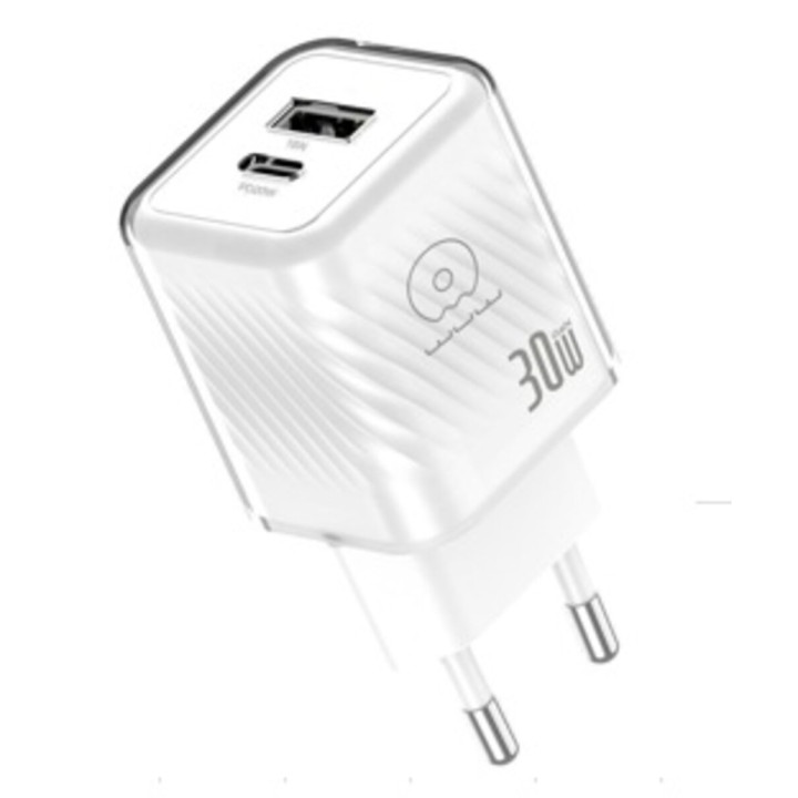 Сетевое зарядное устройство WUW C228 PD30W / QC3.0, White