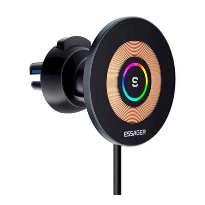 Держатель для мобильного Essager EZJCX-GY01AtZ Arpege Magnetic Wirless Car Charger 15W, Black