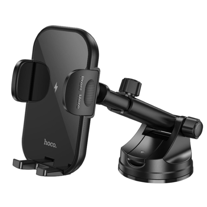 Держатель для мобильного HOCO HW5 Journey wireless fast charging car holder, Black