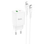 Сетевое зарядное устройство HOCO N28 PD20W / QC3.0 cable Type-C to Lightning White