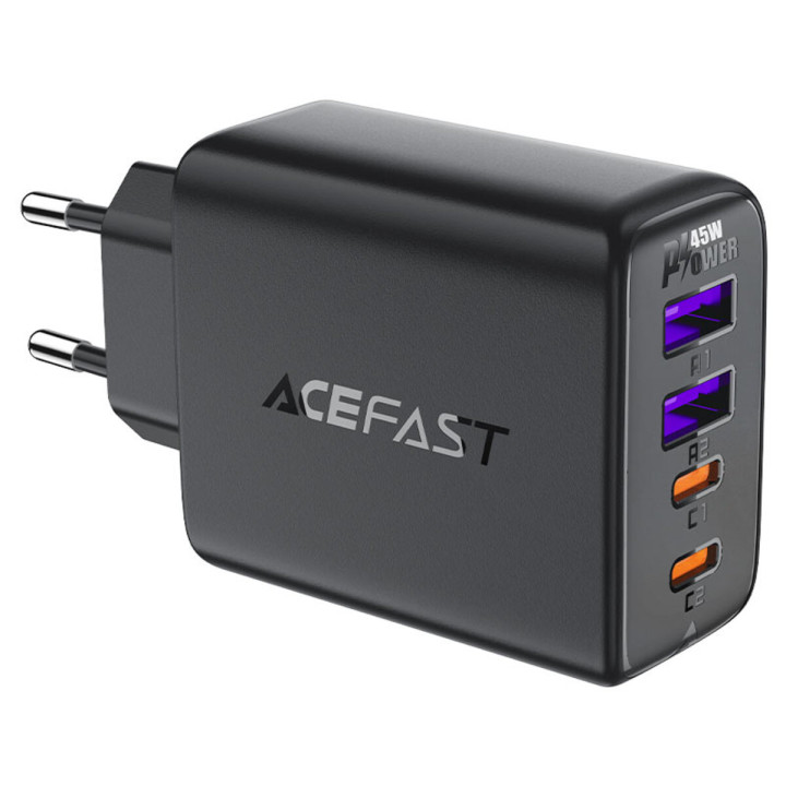 Сетевое зарядное устройство ACEFAST A61 PD45W / QC3.0, Black