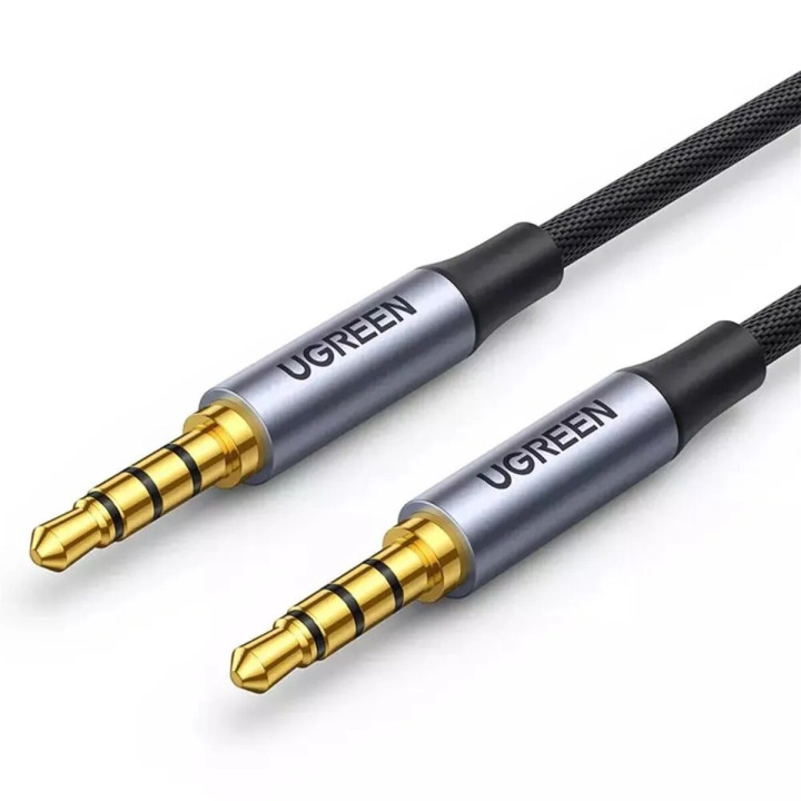 Аудиокабель UGREEN AV183 AUX 3.5mm to AUX 3.5mm 4-Pol 2m, Black-Gray