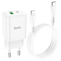 Сетевое зарядное устройство HOCO N28 PD20W / QC3.0 cable Type-C to Lightning White