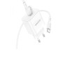 Сетевое зарядное устройство BOROFONE BA81A single port PD20W / QC3.0 cable Type-C to Type-C, White