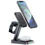 Беспроводное зарядное устройство ACEFAST E3 20W desktop three-in-one wireless charging stand, Black