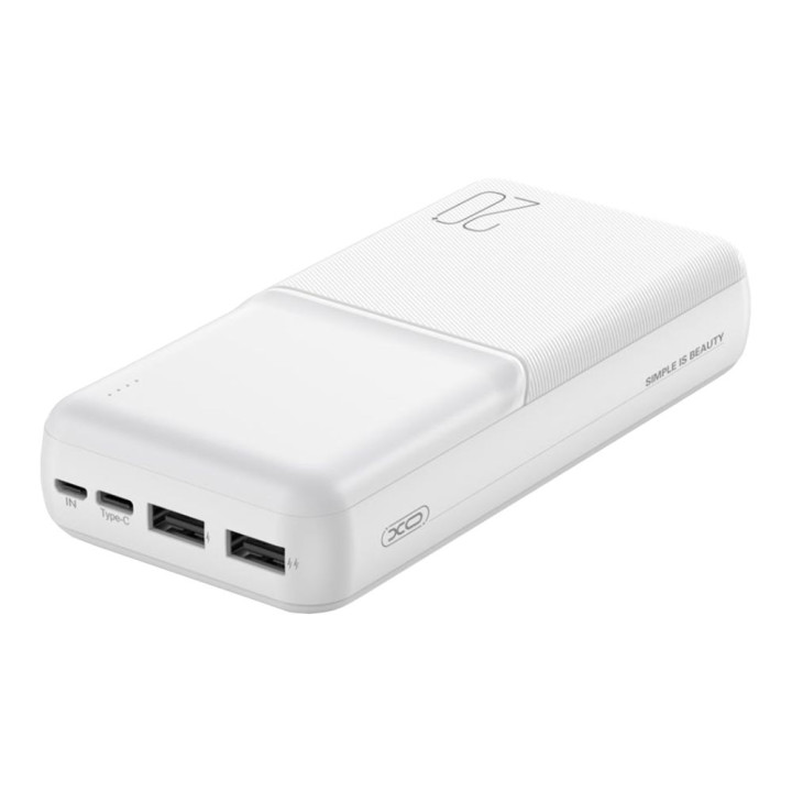 Внешний аккумулятор Power Bank XO PR252 Lighted 20000mAh, White