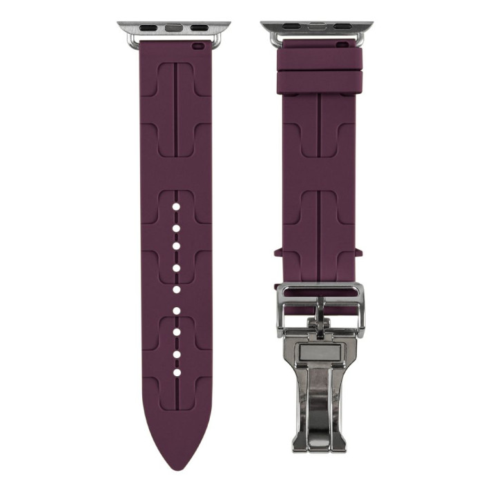Ремешок Silicone Hermes для Watch 42 / 44 / 45 / 49 mm, Wine Red