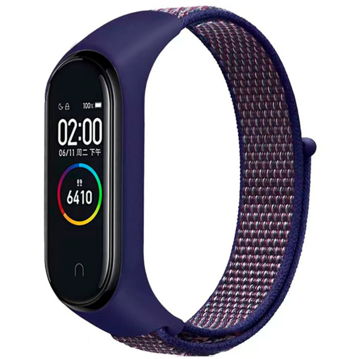 Ремешок Nylon для Xiaomi Mi Band 3 / 4 / 5 / 6 / 7, Dark Blue