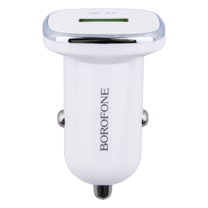 Автомобильное Зарядное Устройство Borofone BZ12A USB QC 3.0 3A cable Type-C 1m, White