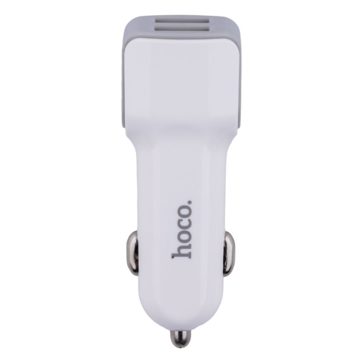 Aвтомобильное зарядное устройство Hoco Z23 2USB cable Lightning 1m, White