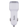Aвтомобильное зарядное устройство Hoco Z23 2USB cable Lightning 1m, White