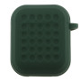 Чехол-футляр для наушников Silicone Fashion Case with Hook для Airpods 1/2, Dark Green