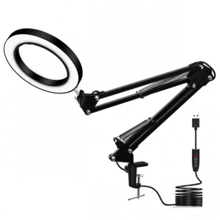 Настольная кольцевая LED Лампа FX308A, Black