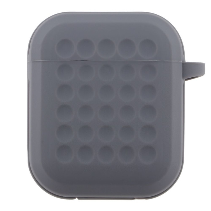Чехол-футляр для наушников Silicone Fashion Case with Hook для Airpods 1/2, Grey