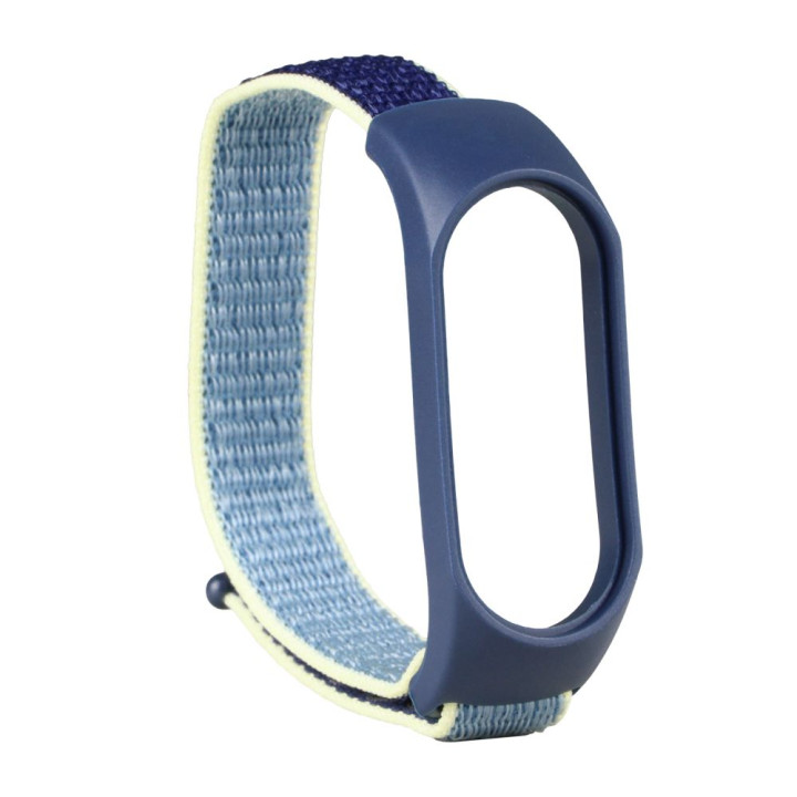 Ремешок Nylon для Xiaomi Mi Band 5 / 6, Blue Yellow