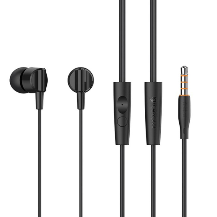 Вакуумные проводные наушники Celebrat G35 1.2м, Black