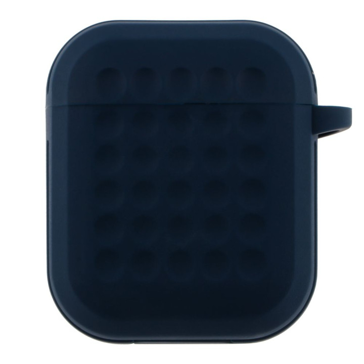 Чехол-футляр для наушников Silicone Fashion Case with Hook для Airpods 1/2, Navy blue