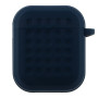 Чехол-футляр для наушников Silicone Fashion Case with Hook для Airpods 1/2, Navy blue