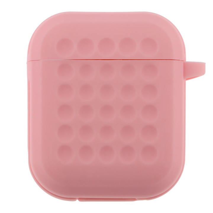 Чехол-футляр для наушников Silicone Fashion Case with Hook для Airpods 1/2, Pink