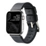 Ремешок Leather - Silicone для Watch 42 / 44 / 45 / 49 mm, Black-Silver