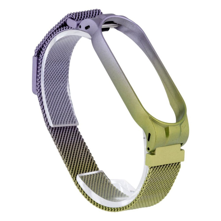 Ремешок Milanese Loop Gradient для Xiaomi Mi Band 5, Lilac Green