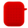 Чехол-футляр для наушников Silicone Fashion Case with Hook для Airpods 1/2, Red