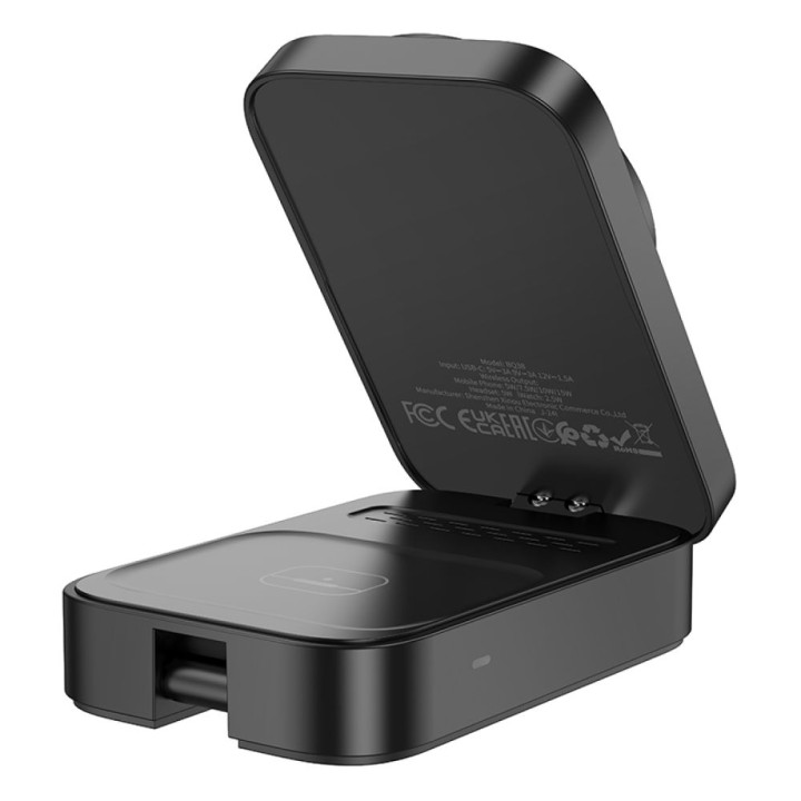 Беспроводное Зарядное Устройство Borofone BQ38 3-in-1 для iWatch, Black