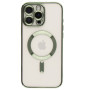 Чехол TPU Metallic Full Camera with Magsafe для Apple Iphone 15 Pro green