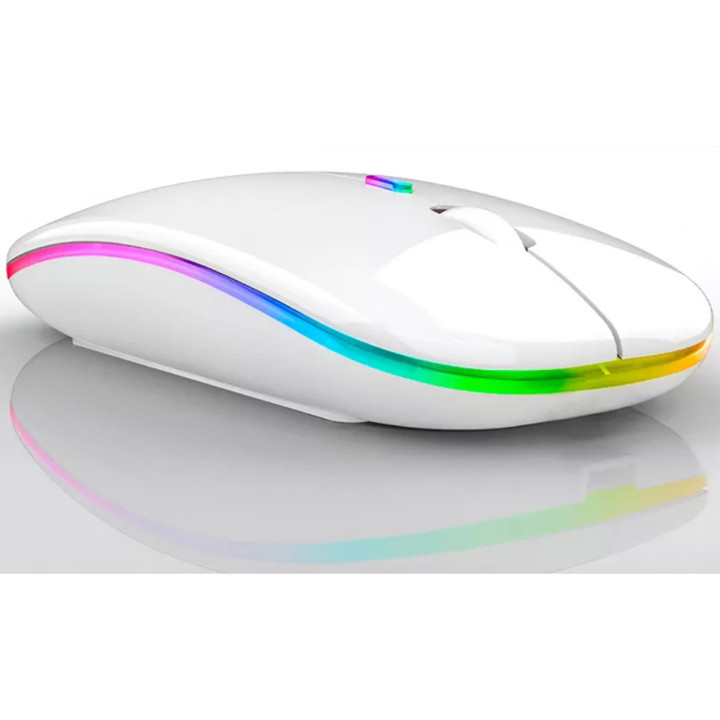 Компьютерная беспроводная мышка JEQANG JW-AP02 led USB Адаптер, White