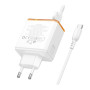 Сетевое Зарядное Устройство Borofone BAS34A Type-C / USB QC3.0 PD65W cable Type-C to Type-C, White