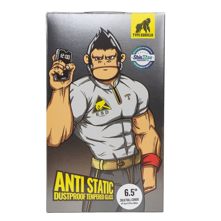 Защитное Стекло Type Gorilla 0.33мм 2,5D HD Anti-Static PTJ1 для Apple iPhone Xs Max / 11 Pro Max, Black