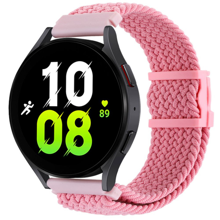 Ремешок Nylon 20mm Elastic Adjustment для Samsung / Amazfit / Huawei, Pink