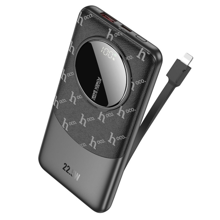 Power Bank Hoco Q29 Nobility 22.5W+PD20W с кабелем Lightning 10000mAh, Black