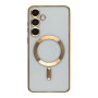 Чехол TPU Metallic Full Camera with Magsafe для Samsung Galaxy S25+ 5G rose gold