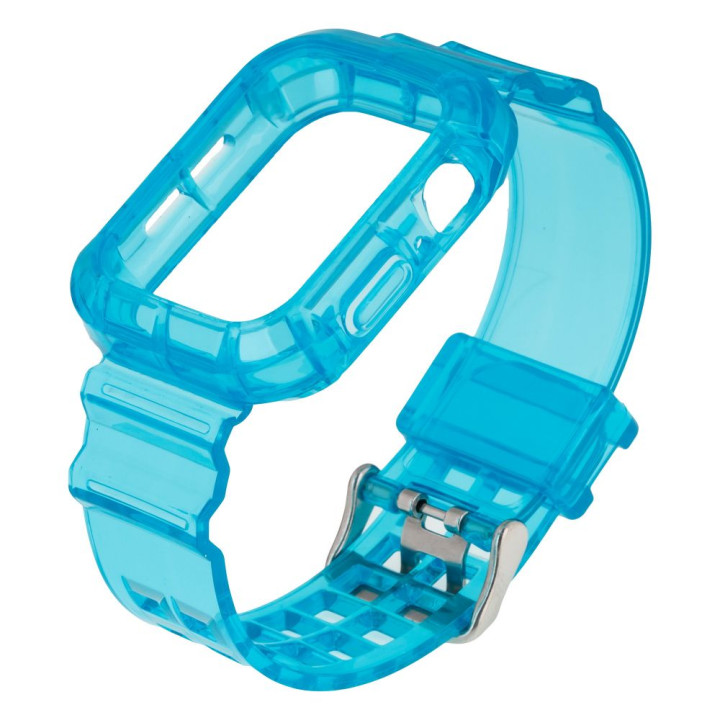 Ремешок Color Transparent для Apple Watch 40mm + Protect Case, Sea Blue