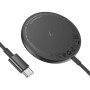 Беспроводное зарядное устройство Hoco CW61 Magnetic 15W LED Display, Black