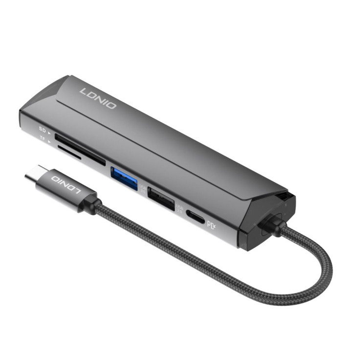 USB Hub LDNIO DS-56H Type-C to HDMI*1 (4K@30hz / USB2.0*1 / SD / TF, Gray