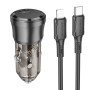 Автомобильное Зарядное Устройство Borofone BZ24 QC3.0 / PD20W  Type-C to Lightning, Transparent black