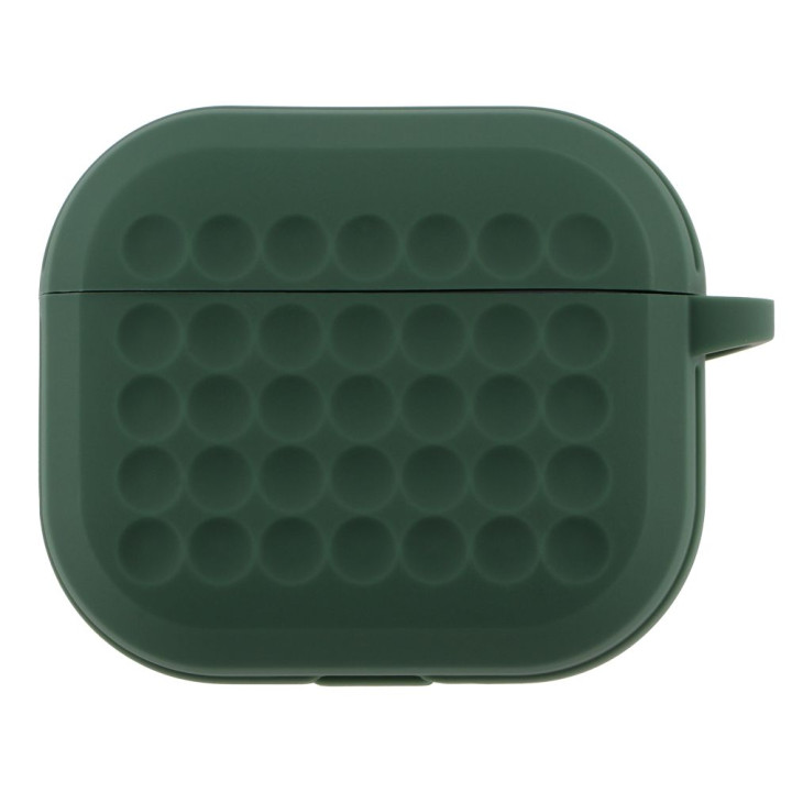 Чехол-футляр для наушников Silicone Fashion Case with Hook для Airpods 3, Dark Green